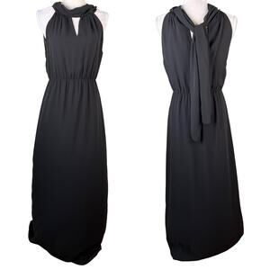 Ceremony by Joanna August Black Maxi Dress M Scarf Special Occasion